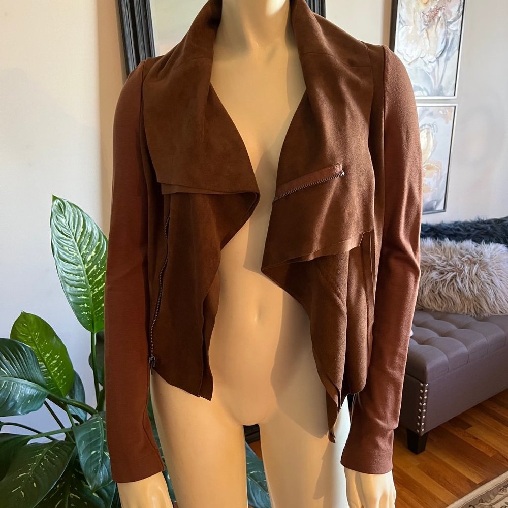 BCBG Maxazaria Brown Ana Faux Suede Jacket - Picture 5 of 10